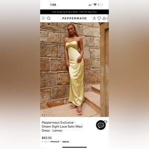 Peppermayo Dream Sight Lace Satin Maxi Dress Size 2